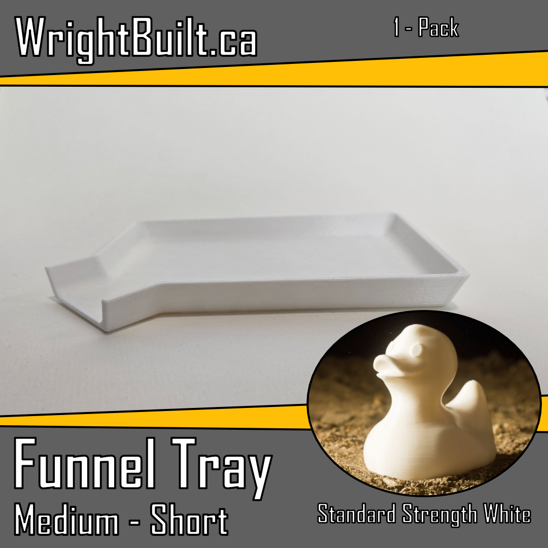 Funnel Tray - Medium & Short - Standard Strength White Plastic - Sorting & Organizing Tool - 1 Pack